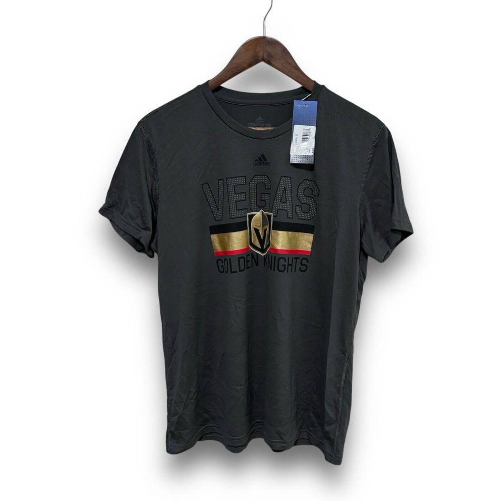 NWT Adidas Women's ClimaLITE Vegas Golden Knights NHL T-Shirt Gray Sz XL 20.5x27